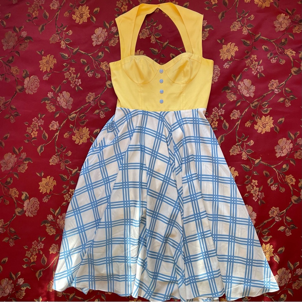 Modcloth Yellow and Blue Plaid Dress - Picture 7 of 11